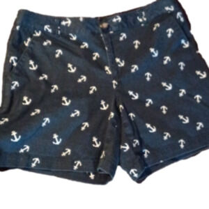 DOCKERS, NAVY BLUE AND WHITE, SHORTS, SIZE6.